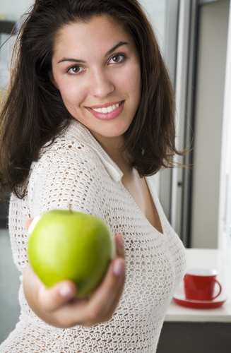 Girl Eating an Apple