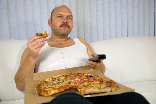 Fat Guy Eating Pizza 