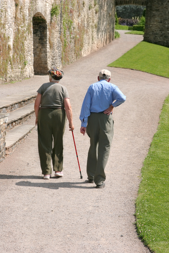 Old Couple Enjoying a Walk